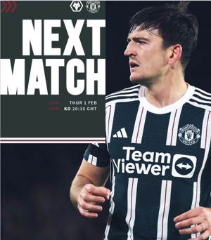 Trận sân khách đầu tiên ở Premier League vào năm 2024! MU đăng poster trận gặp Wolves: Maguire xuất hiện một mình