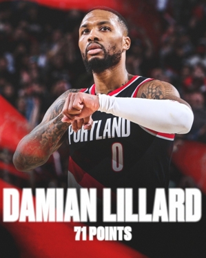 Giờ xem⌚Hôm nay năm ngoái: Lillard ghi 71 điểm cao nhất sự nghiệp, dẫn dắt đội đánh bại Rockets